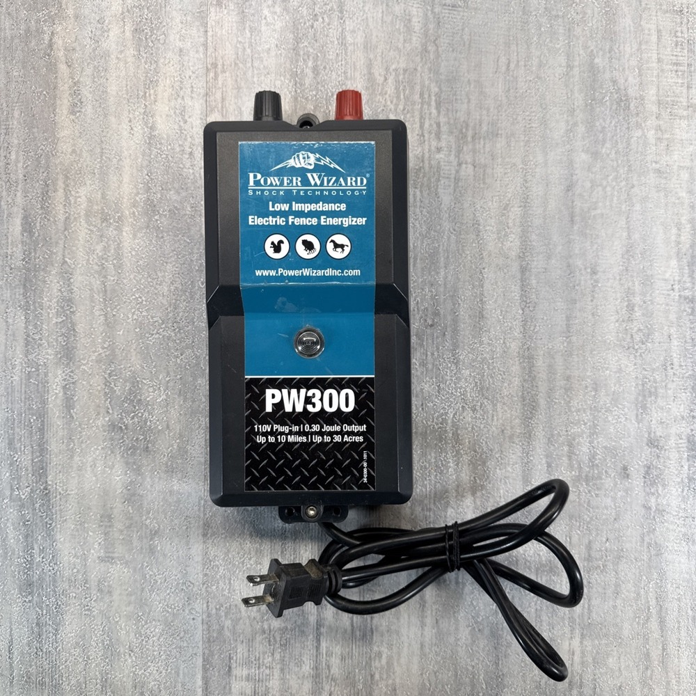 POWER WIZARD PROFESSIONAL LINE ELECTRIC FENCE ENERGIZER PW300 110V 30 ACRES